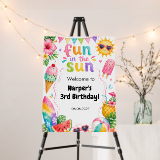 Fun in the Sun Tropical Summer Birthday Foam Board
