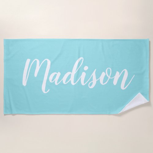 Fun in the Sun Turquoise Blue Personalized beach Beach Towel