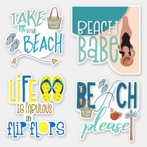 Fun Individual Beach Quotes Quirky Typography Sticker
