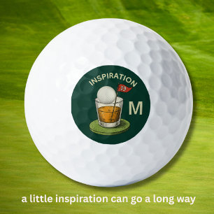 Fun Inspirational 19th Hole Drink Monogram Golf Balls