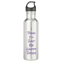 Fun Inspirational Insulated Beverage Bottle Purple