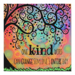 Fun Inspiring One Kind Word Classroom Poster Fun Inspiring One Kind Word Classroom Poster
