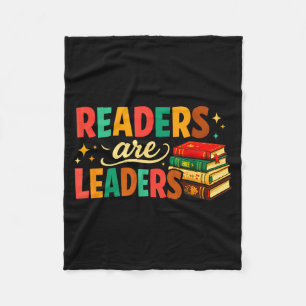 Fun inspiring readers are leaders book lovers fleece blanket