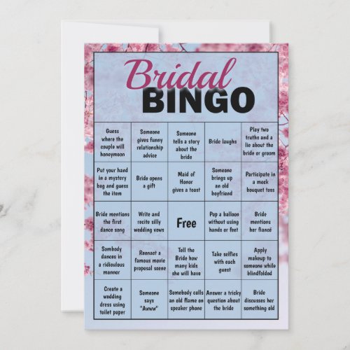 Fun  Interactive Bridal Shower Bingo Card Game