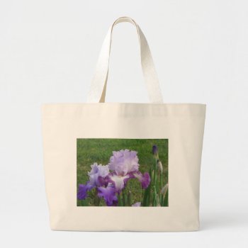 Fun Iris Tote Bag  Colorful Graceful Flowers by patcallum at Zazzle