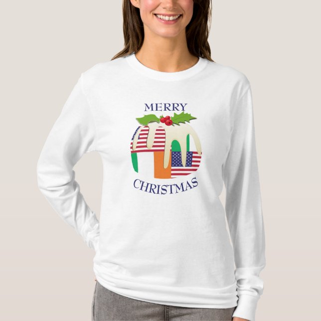 Fun | IRISH AMERICAN | Christmas Pudding T-Shirt (Front)
