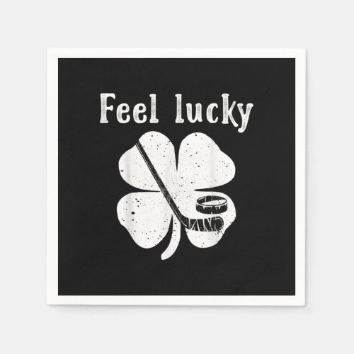 Fun Irish Feel Lucky Ice Hockey St Patricks Day Napkins