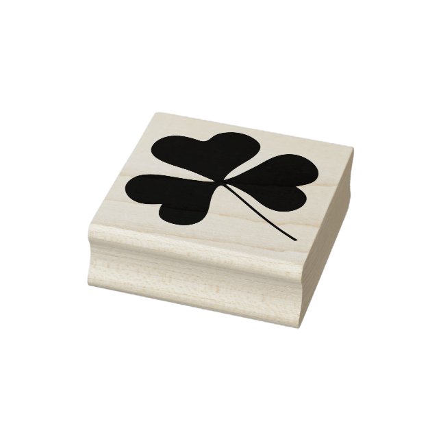 Fun Irish Shamrock Floral Leaf - Short Stem Rubber Stamp (Stamp)