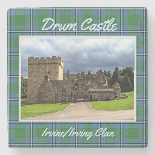 Fun IrvineIrving Clans Drum Castle  Tartan Stone Coaster