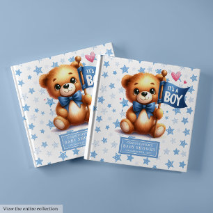 Fun It’s a boy teddy bear guest book for baby boy