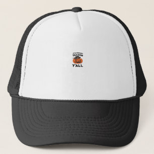 Fun It’s Spooky Season Y’all Pumpkin Design Trucker Hat