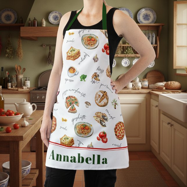 Fun Italian Food Lover Kitchen Apron (Creator Uploaded)