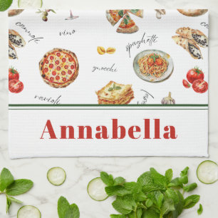 Fun Italian Food Lover Kitchen Towel