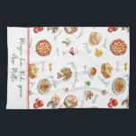 Fun Italian Food Lover Mangia Bene Kitchen Towel<br><div class="desc">Celebrate your love of Italian food with this fun kitchen towel featuring pizza, pasta, wine, espresso, and more! Perfect for home cooks and chefs who adore Italian cuisine, this colorful design adds flavor and joy to every meal prep. Mangia bene, Ridi spresso, Ama molto! (Eat well, laugh often, love much)....</div>
