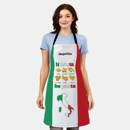 Fun Italy IT HASTA BE PASTA Apron