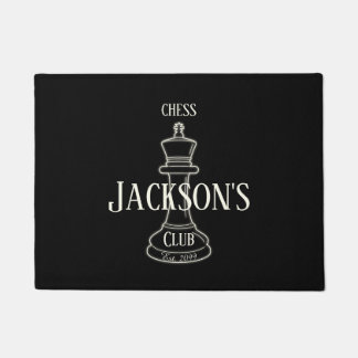 Fun Ivory King Chess Piece with Name Doormat