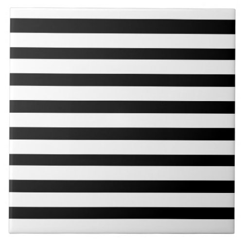 Fun Jailbird Black and White Striped Pattern Ceramic Tile