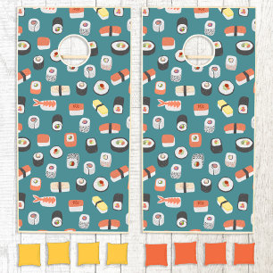 Fun Japanese Sushi Pattern Cornhole Set