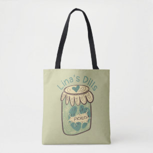 Fun Jar of Pickles Dill Green Food Lover Tote Bag