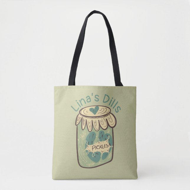  Fun Jar of Pickles Dill Green Food Lover      Tote Bag (Front)