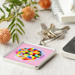 Fun jelly candy beans watercolor keychain