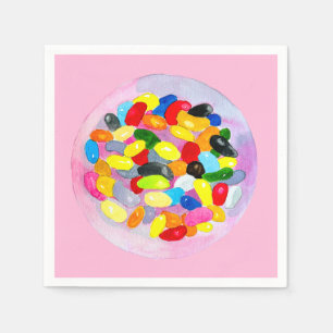 Fun jelly candy beans watercolor napkins