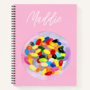 Fun jelly candy beans watercolor notebook