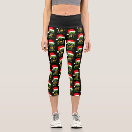 Fun JESUS IS FOR LIFE Christmas Capri Leggings