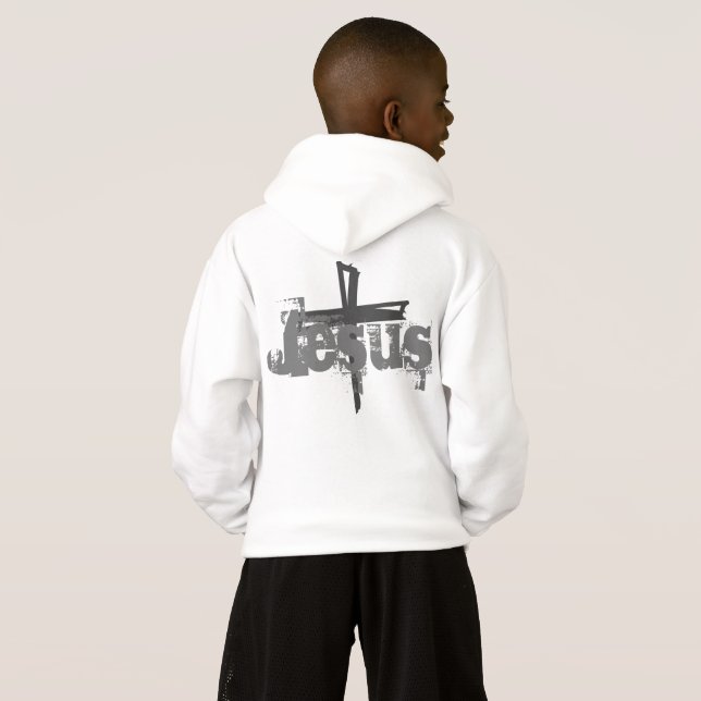 fun JESUS lettering + CROSS | Hoodie (Back Full)