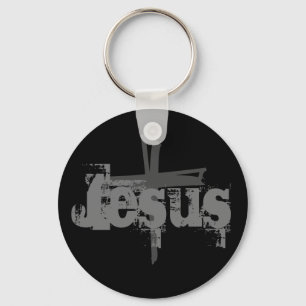 fun JESUS lettering + CROSS   Keychain