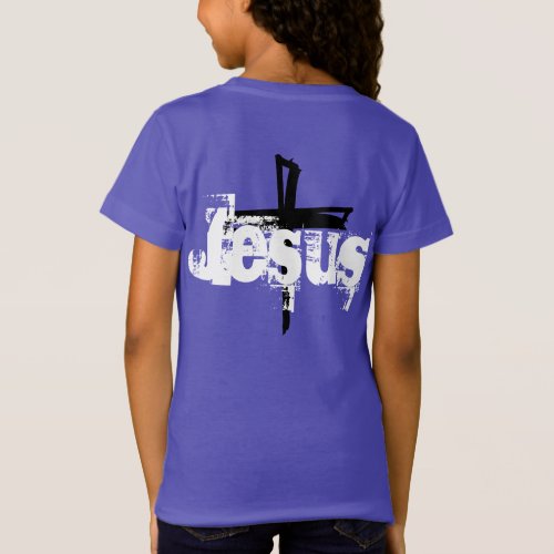 fun JESUS lettering  CROSS  T_Shirt