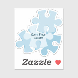 Fun Jigsaw Puzzle Birthday Blue Favor Sticker
