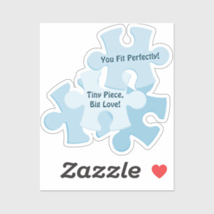Fun Jigsaw Puzzle Blue Birthday Motto Favor Sticker
