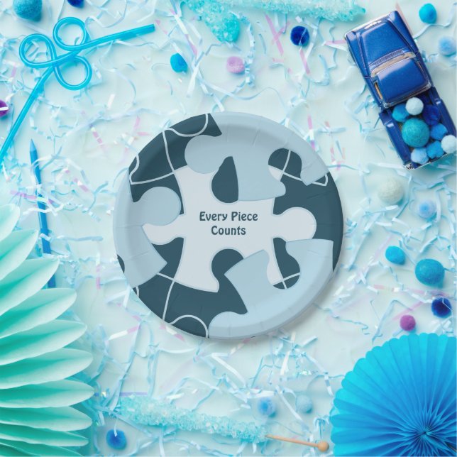 Fun Jigsaw Puzzle Custom Birthday Party Motto Paper Plates (Party)