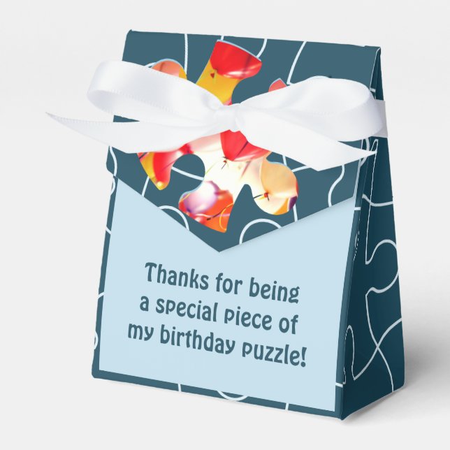 Fun Jigsaw Puzzle Kids Happy Birthday Thank You Favor Boxes (Front Side)