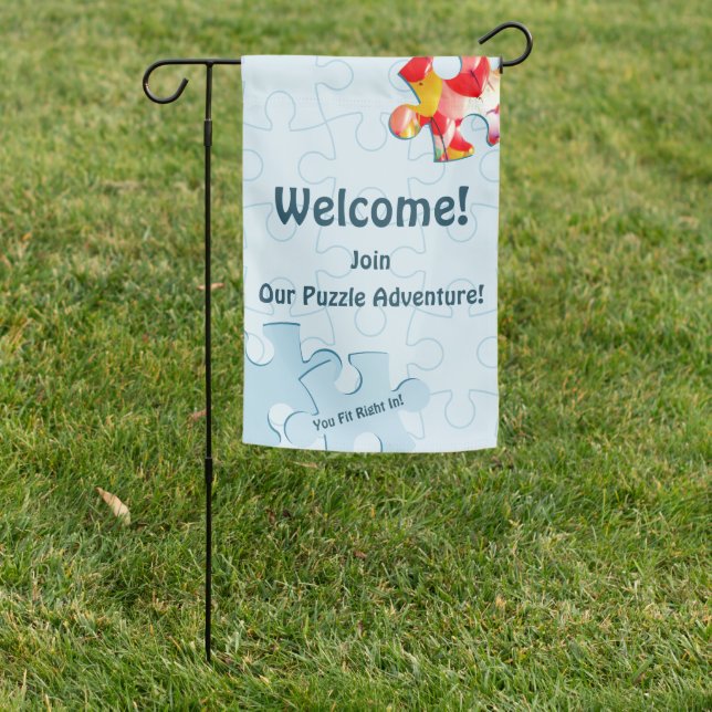 Fun Jigsaw Puzzle Kids Happy Birthday Welcome Garden Flag (In SItu)