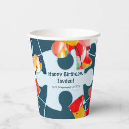 Fun Jigsaw Puzzle Motto Custom Accent Image 8oz Paper Cups