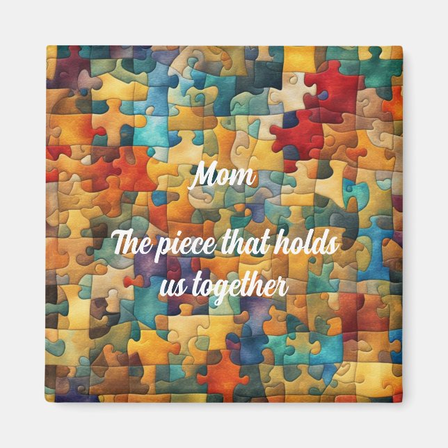 Fun Jigsaw themed editable Magnet (Front)