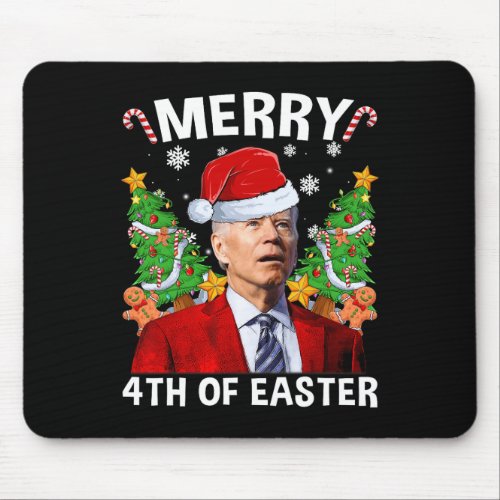Fun Joe Biden Christmas Santa Hat Merry 4th Of Eas Mouse Pad