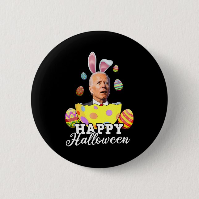 Fun Joe Biden Happy Halloween Confused Easter Bide Button (Front)