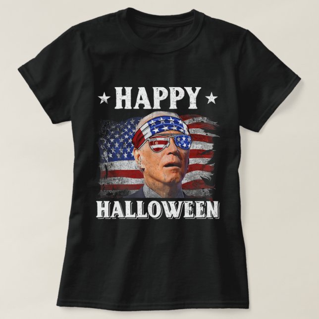 Fun Joe Biden Happy Halloween Confused th of July  T-Shirt (Design Front)