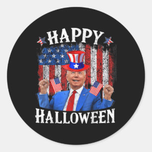 Fun Joe Biden Happy Halloween For Fourth Of July M Classic Round Sticker