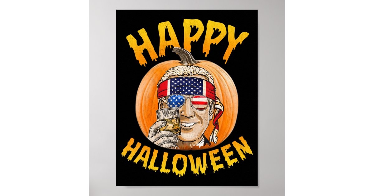 fun-joe-biden-pumpkin-happy-halloween-confused-th-poster-zazzle