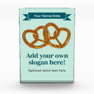 Fun Joined Pretzels Bakery or Snack theme - custom Acrylic Award