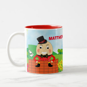 Fun Jolly Humpty Dumpty Cute Personalized Two-Tone Coffee Mug