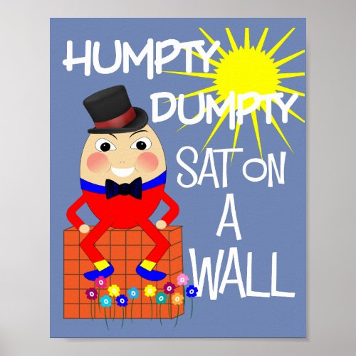 Fun Jolly Nursery Rhyme Humpty Dumpty Cute Poster