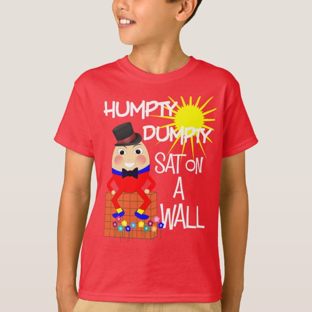 Fun Jolly Nursery Rhyme Humpty Dumpty Cute T-Shirt (Front)