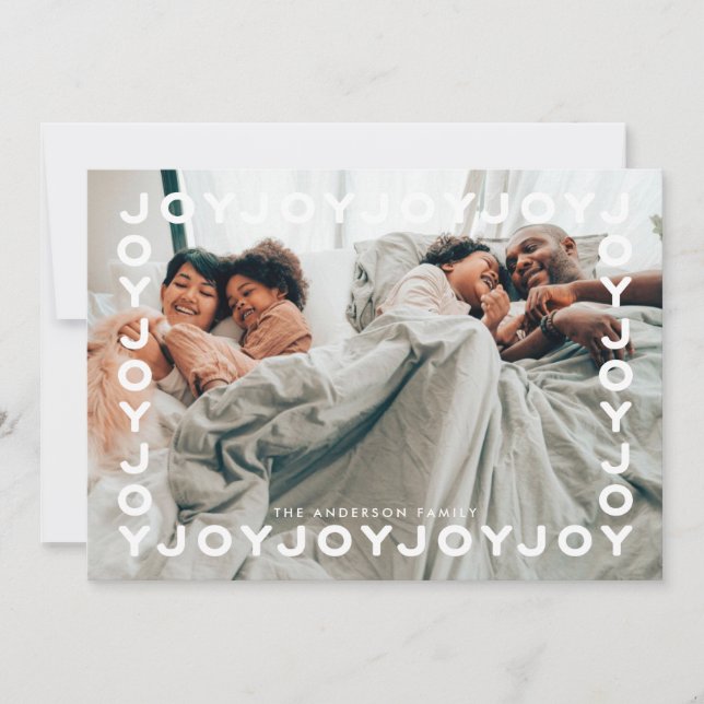 Fun | Joy Joy Joy Frame Christmas Holiday Card (Front)