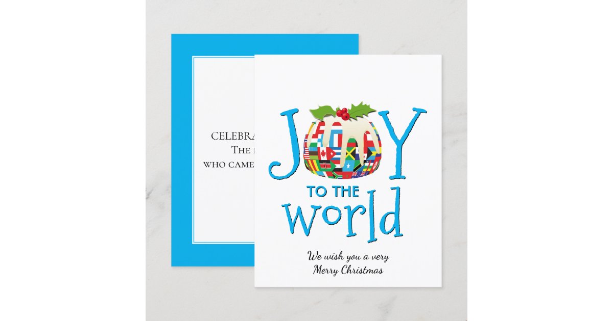 Fun JOY TO THE WORLD Budget Christmas Card Zazzle