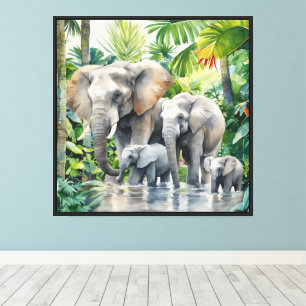 Fun Jungle elephant lovers Canvas Print